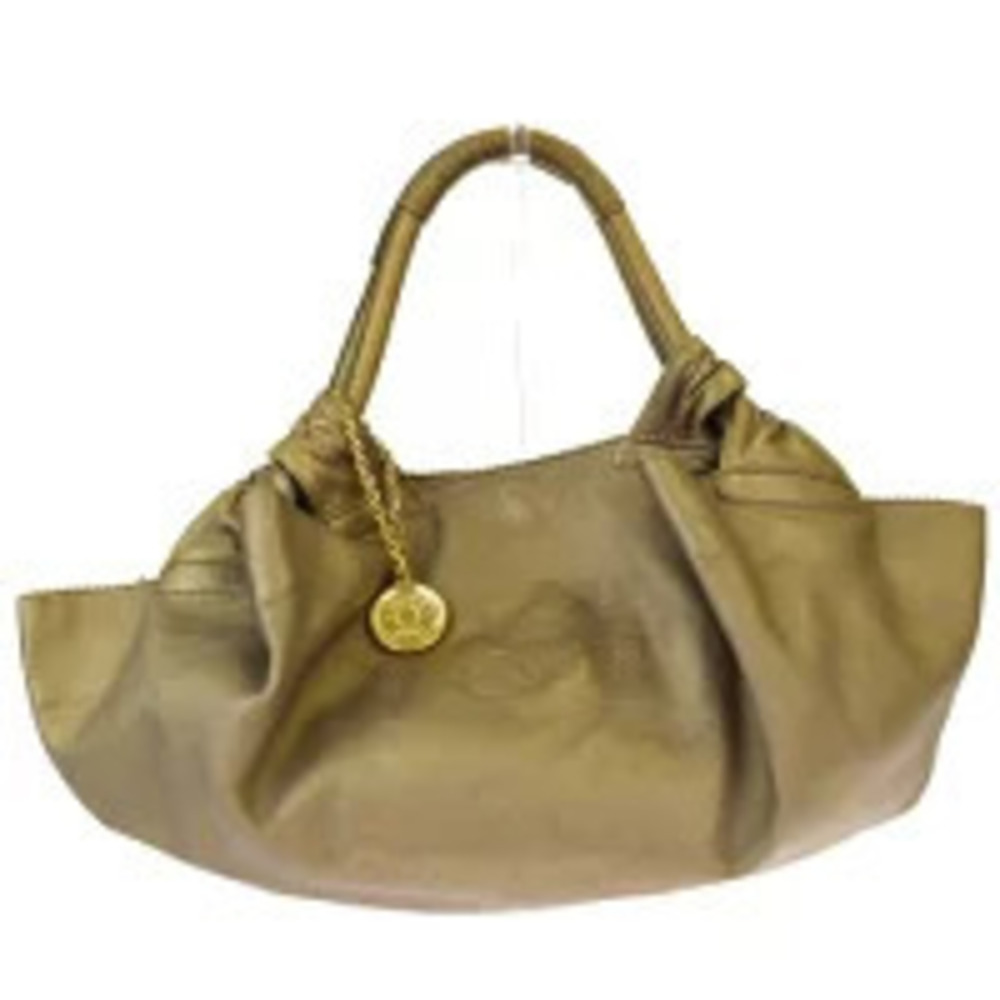 Loewe Aire Handbag Gold Leather